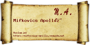Mifkovics Apolló névjegykártya